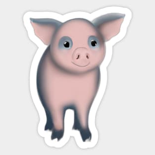 Cute Pig Drawing Sticker